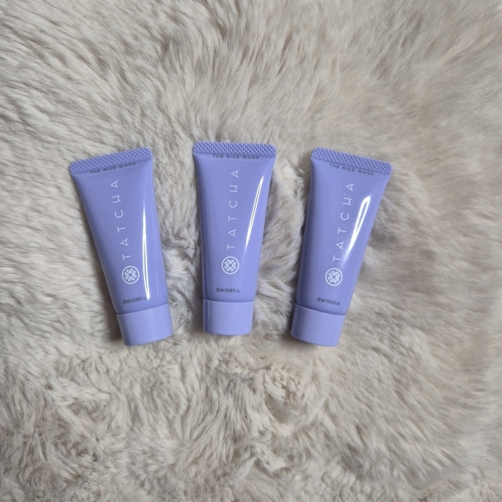 Tatcha The Rice Wash Bundle Lot 3 Pack Travel Size 20 mL 0.68 fl oz Luxury Skinc